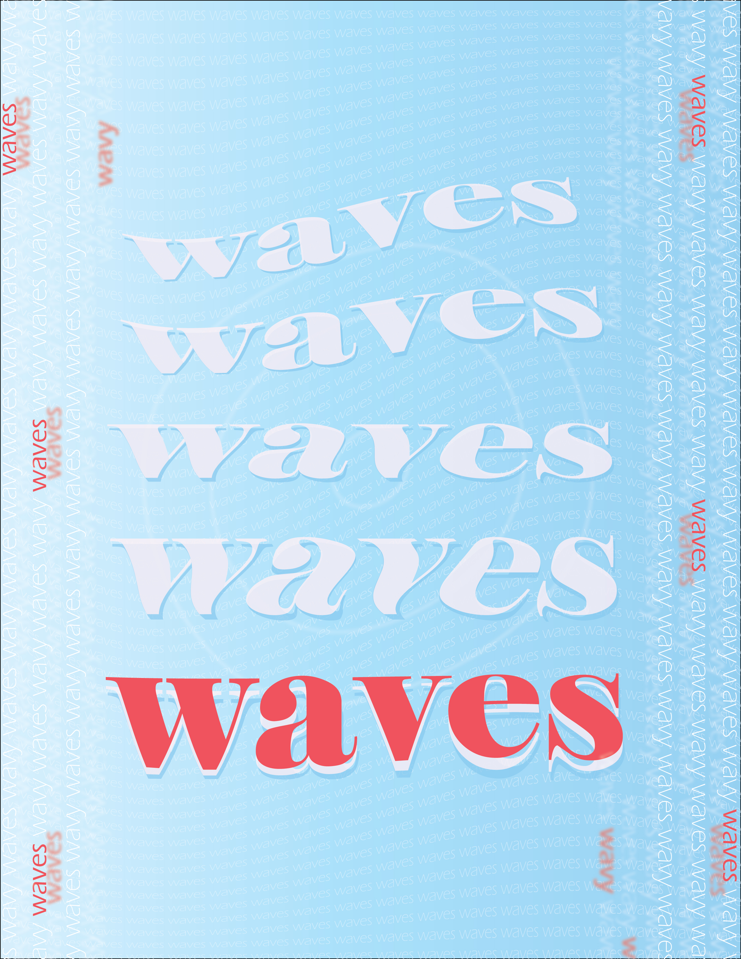 Waves typography poster